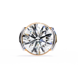 14K White Gold IGI Certified Round Solitaire Stud Earrings, Half Bezel, D-E Color, VVS/VS Clarity