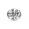 14K White Gold IGI Certified Round Solitaire Stud Earrings, Half Bezel, D-E Color, VVS/VS Clarity