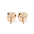 14K White Gold IGI Certified Round Solitaire Stud Earrings, Half Bezel, D-E Color, VVS/VS Clarity