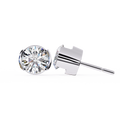 14K White Gold IGI Certified Round Solitaire Stud Earrings, Half Bezel, D-E Color, VVS/VS Clarity