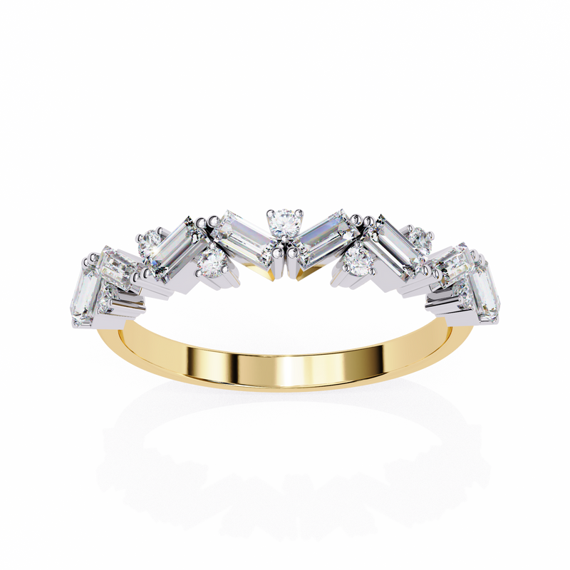 14k IGI certified baguette wedding band with E-F color VVS-VS clarity diamonds 172