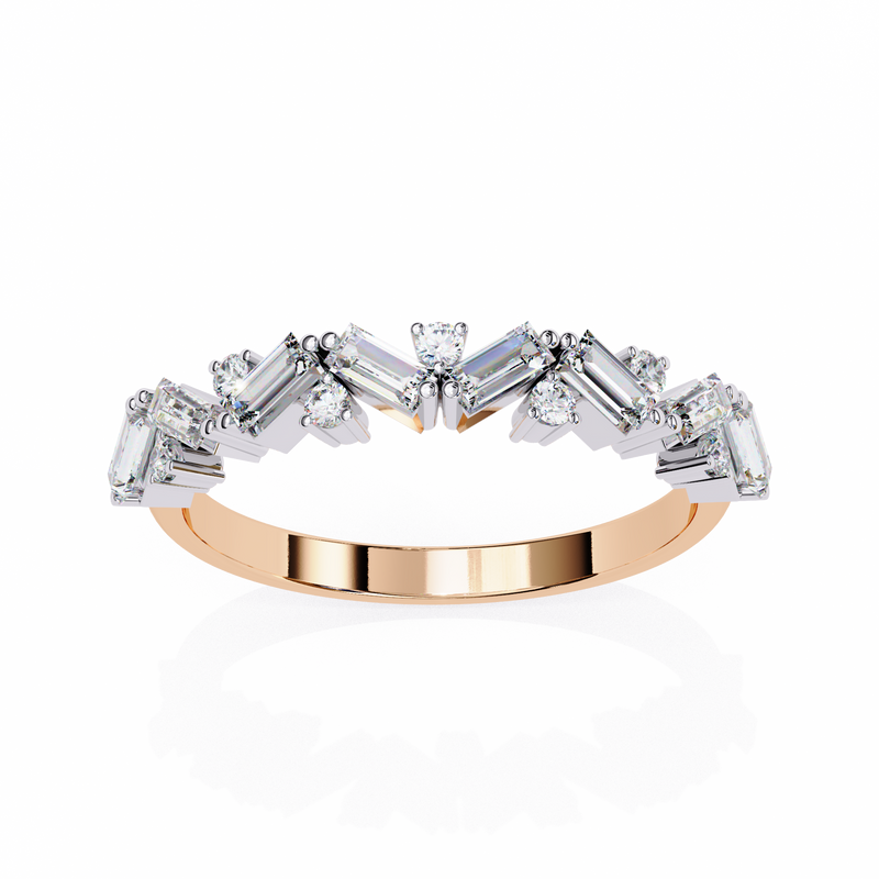 14k IGI certified baguette wedding band with E-F color VVS-VS clarity diamonds 172