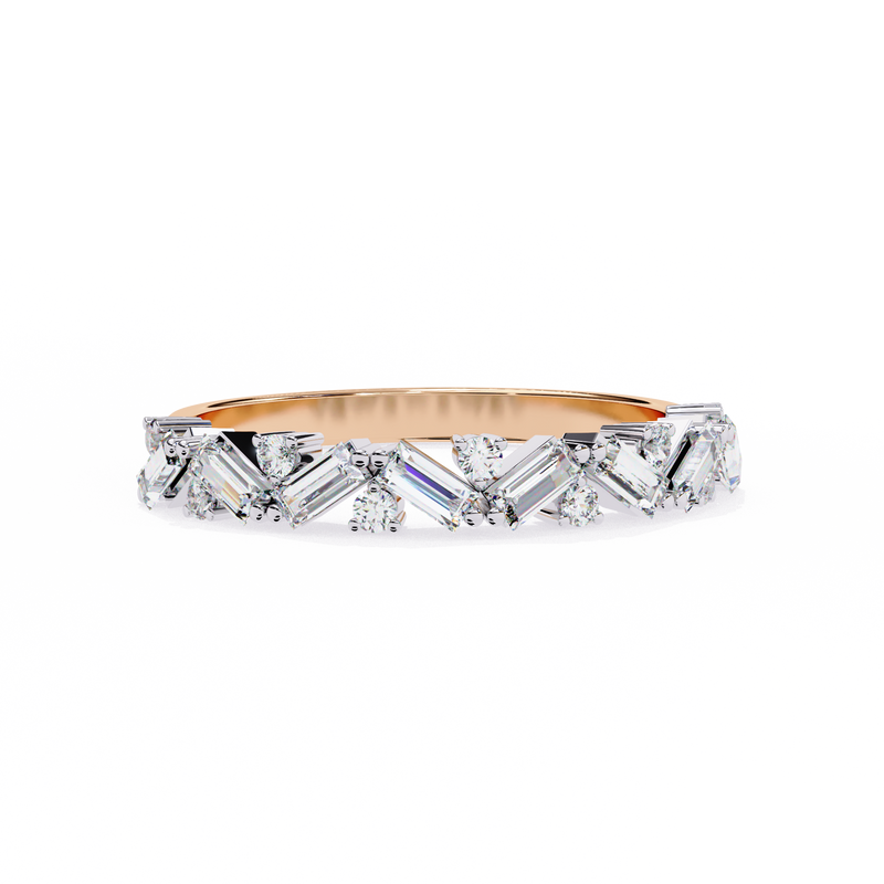14k baguette wedding band with E-F color VVS-VS clarity diamonds 172
