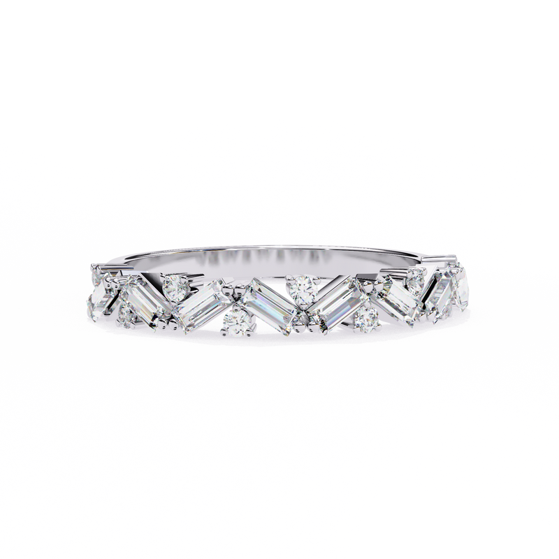 14k IGI certified baguette wedding band with E-F color VVS-VS clarity diamonds 172