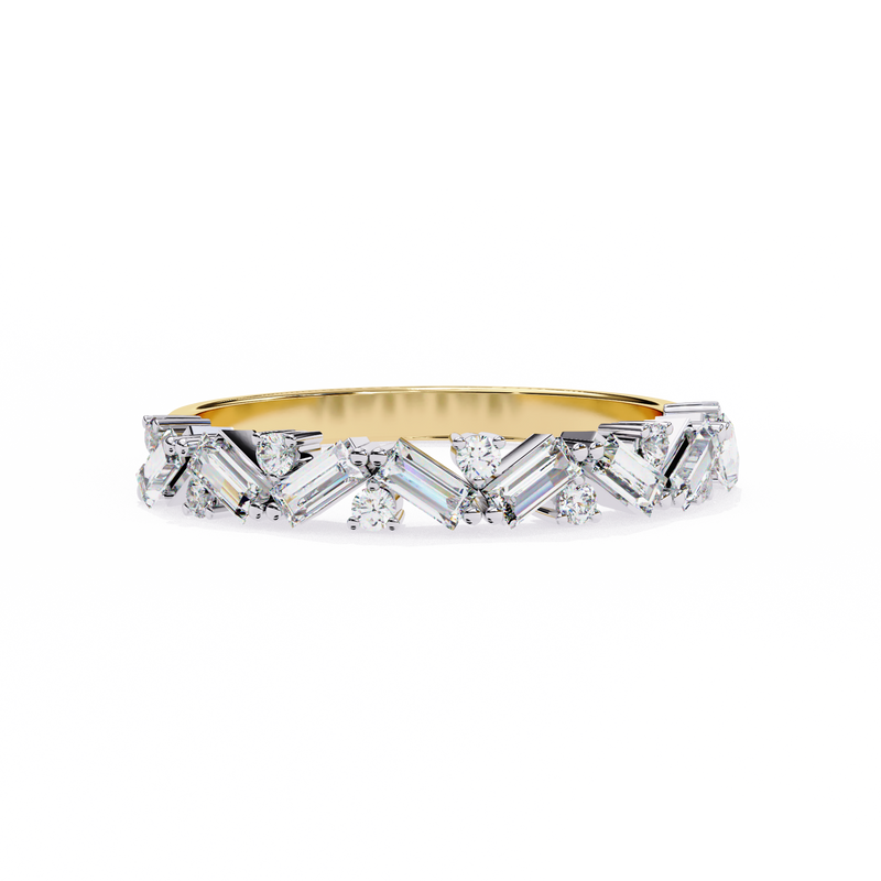 14k IGI certified baguette wedding band with E-F color VVS-VS clarity diamonds 172