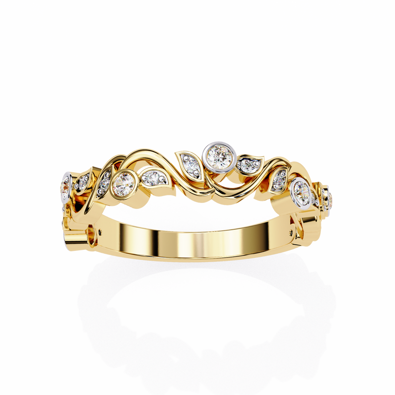 14k IGI certified round wedding band with E-F color VVS-VS clarity diamonds 173