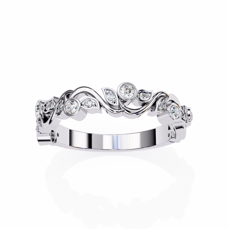 14k IGI certified round wedding band with E-F color VVS-VS clarity diamonds 173