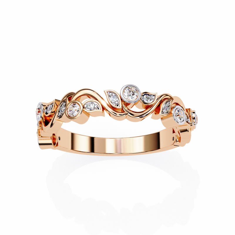 14k IGI certified round wedding band with E-F color VVS-VS clarity diamonds 173