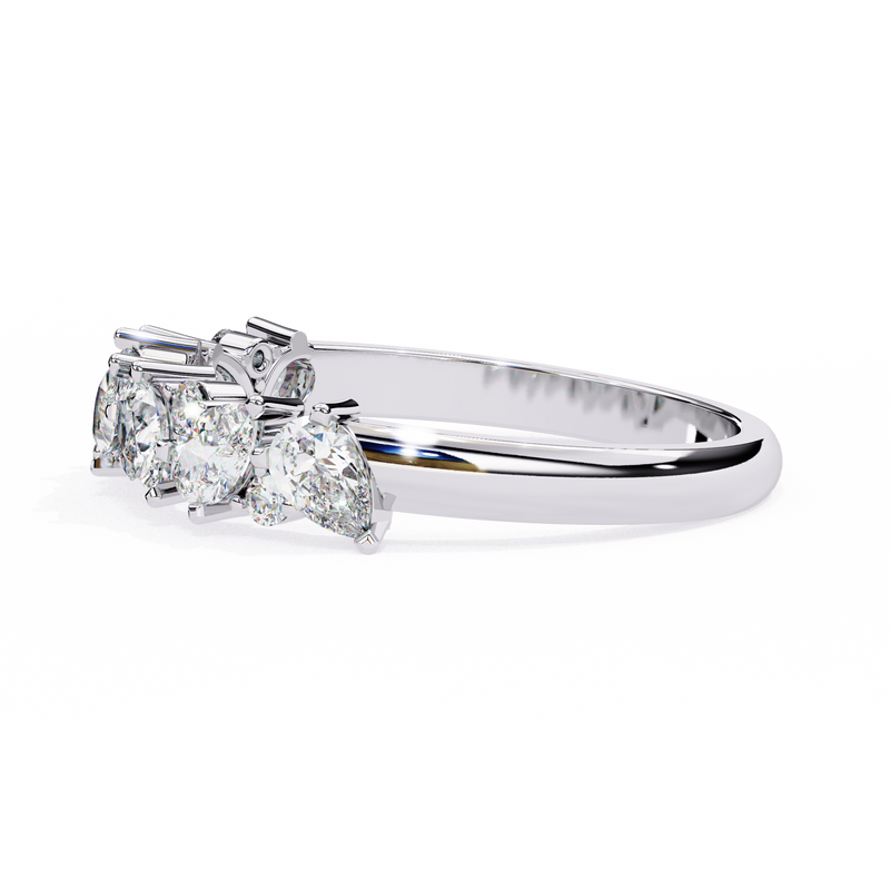 14k IGI certified pear wedding band with E-F color VVS-VS clarity diamonds 174