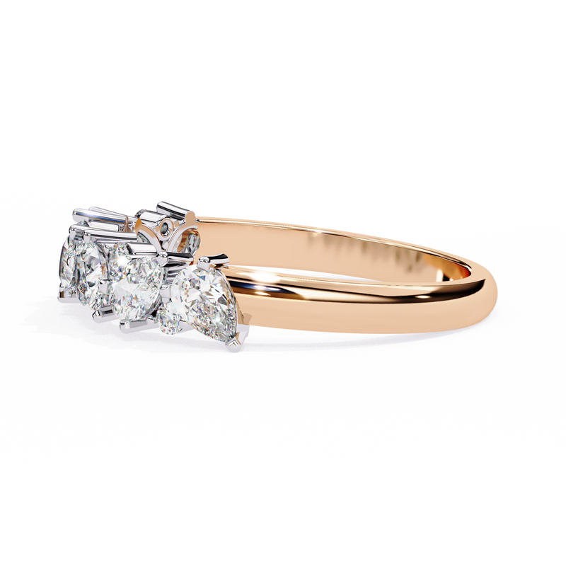 14k IGI certified pear wedding band with E-F color VVS-VS clarity diamonds 174