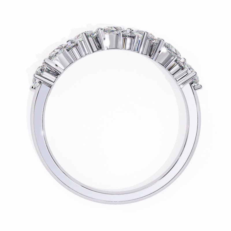 14k pear wedding band with E-F color VVS-VS clarity diamonds 174