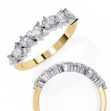 14k pear wedding band with E-F color VVS-VS clarity diamonds 174