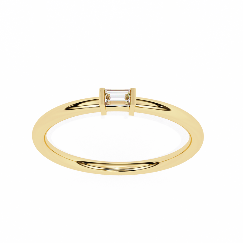 14k baguette wedding band with E-F color VVS-VS clarity diamonds 175