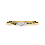 14K IGI Certified Marquise Wedding Band With E-F Color VVS-VS Clarity Diamonds