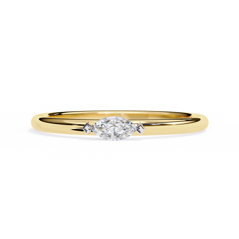 14k IGI certified marquise wedding band with E-F color VVS-VS clarity diamonds 176