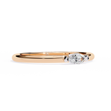 14K IGI Certified Marquise Wedding Band With E-F Color VVS-VS Clarity Diamonds