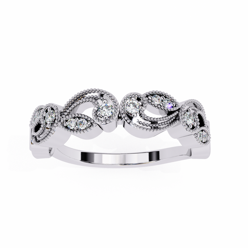 14k IGI certified round wedding band with E-F color VVS-VS clarity diamonds 178