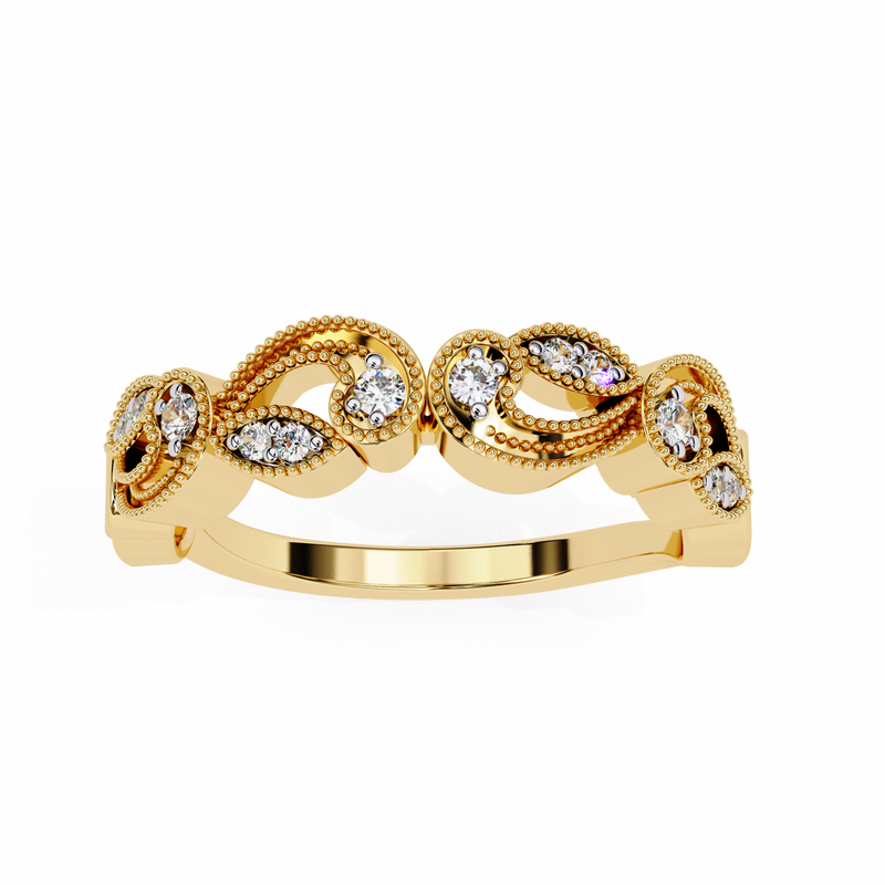 14k IGI certified round wedding band with E-F color VVS-VS clarity diamonds 178