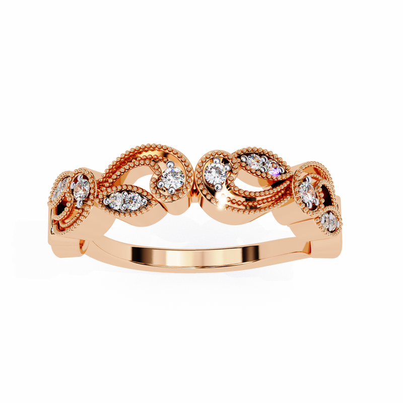 14k IGI certified round wedding band with E-F color VVS-VS clarity diamonds 178