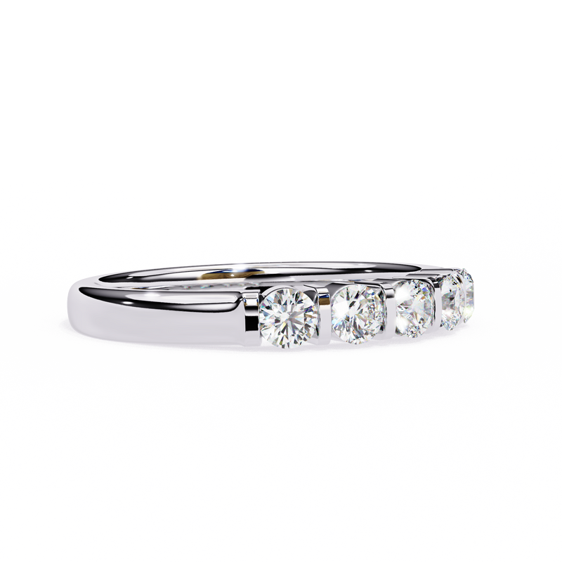 14k IGI certified round wedding band with E-F color VVS-VS clarity diamonds 179