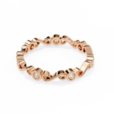 14k IGI certified round wedding band with E-F color VVS-VS clarity diamonds 180