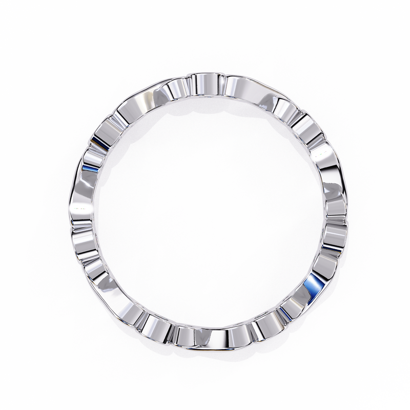 14k IGI certified round wedding band with E-F color VVS-VS clarity diamonds 180