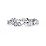 14k IGI certified round wedding band with E-F color VVS-VS clarity diamonds 180