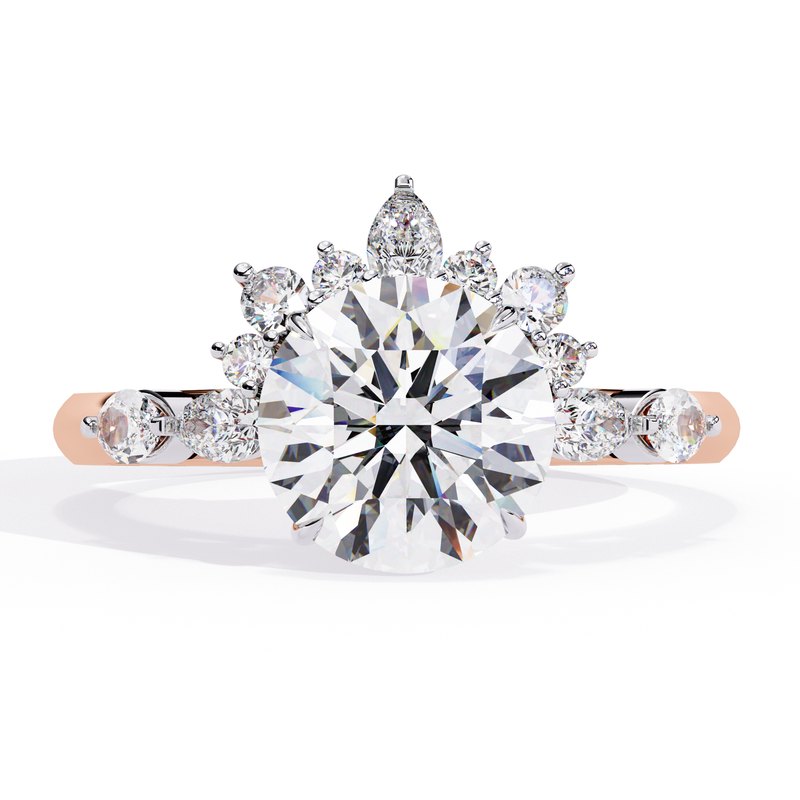 14k IGI certified round ring with E-F color VVS-VS clarity diamonds 181