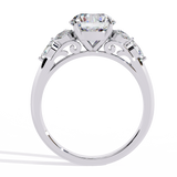 14K Gold Lab Grown Round Diamond Floral Halo Engagement Ring, E-F Color, VVS-VS Clarity