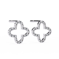 14K White Gold IGI Certified Round Diamond Flower Earrings, D-E Color, VVS/VS Clarity