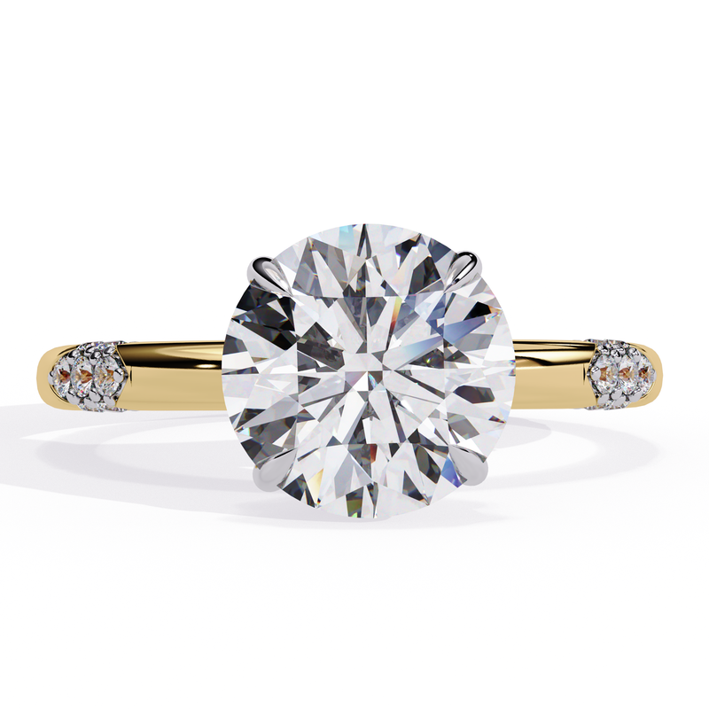 14k IGI certified round ring with E-F color VVS-VS clarity diamonds 183
