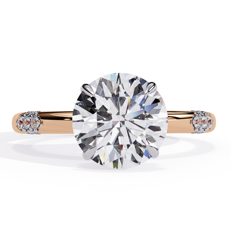 14k IGI certified round ring with E-F color VVS-VS clarity diamonds 183
