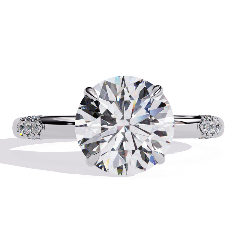 14k IGI certified round ring with E-F color VVS-VS clarity diamonds 183