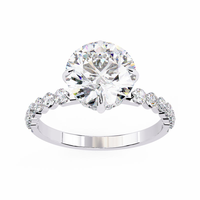 14k IGI certified round ring with E-F color VVS-VS clarity diamonds 186