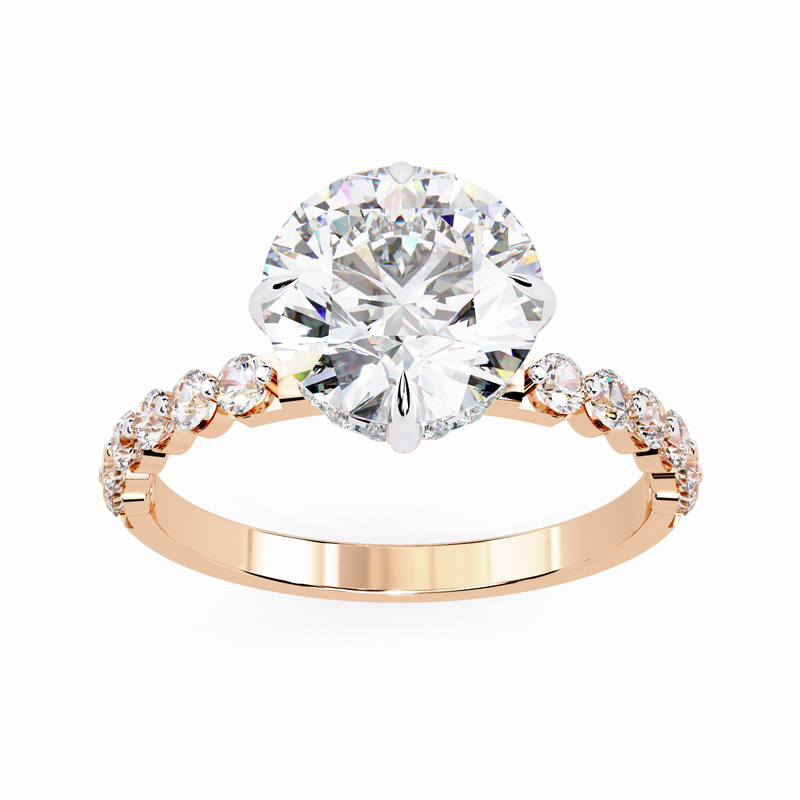 14k IGI certified round ring with E-F color VVS-VS clarity diamonds 186
