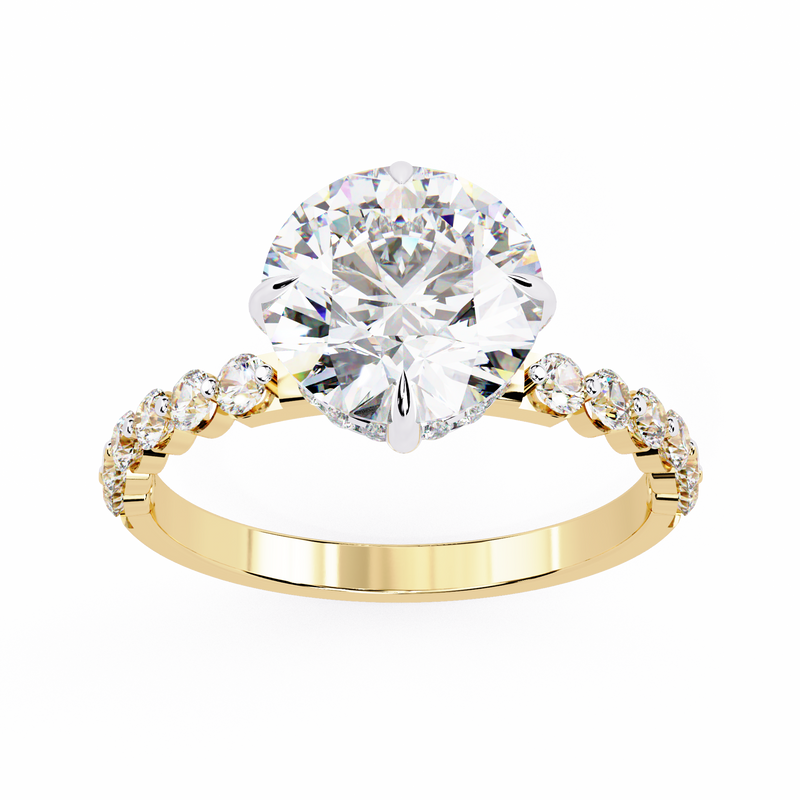 14k IGI certified round ring with E-F color VVS-VS clarity diamonds 186