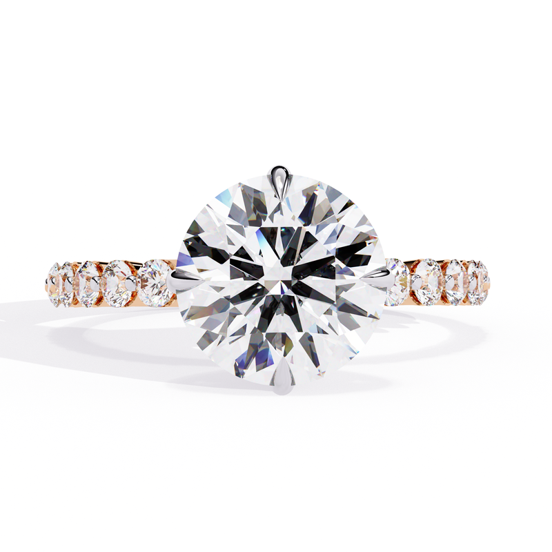 14k IGI certified round ring with E-F color VVS-VS clarity diamonds 186