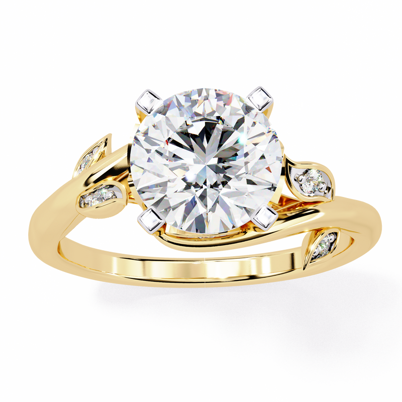 14k IGI certified round ring with E-F color VVS-VS clarity diamonds 187