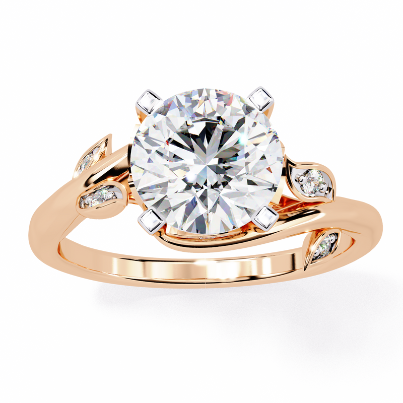 14k IGI certified round ring with E-F color VVS-VS clarity diamonds 187