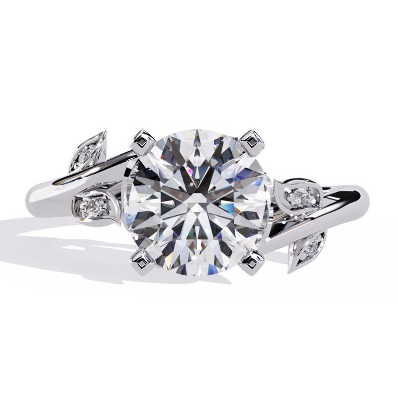 14k IGI certified round ring with E-F color VVS-VS clarity diamonds 187
