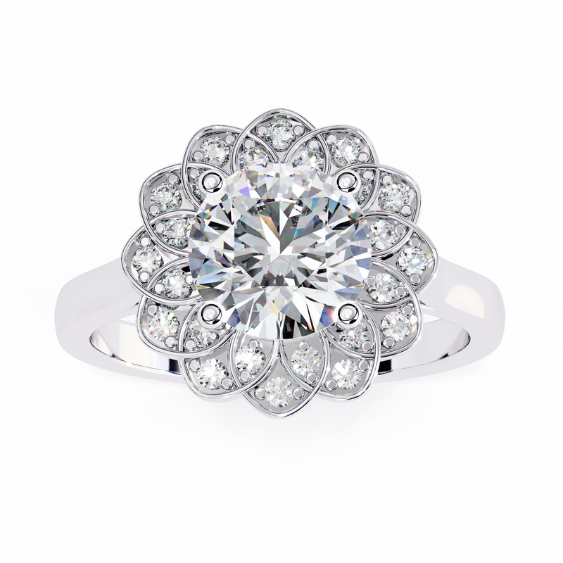14k IGI certified round ring with E-F color VVS-VS clarity diamonds 188
