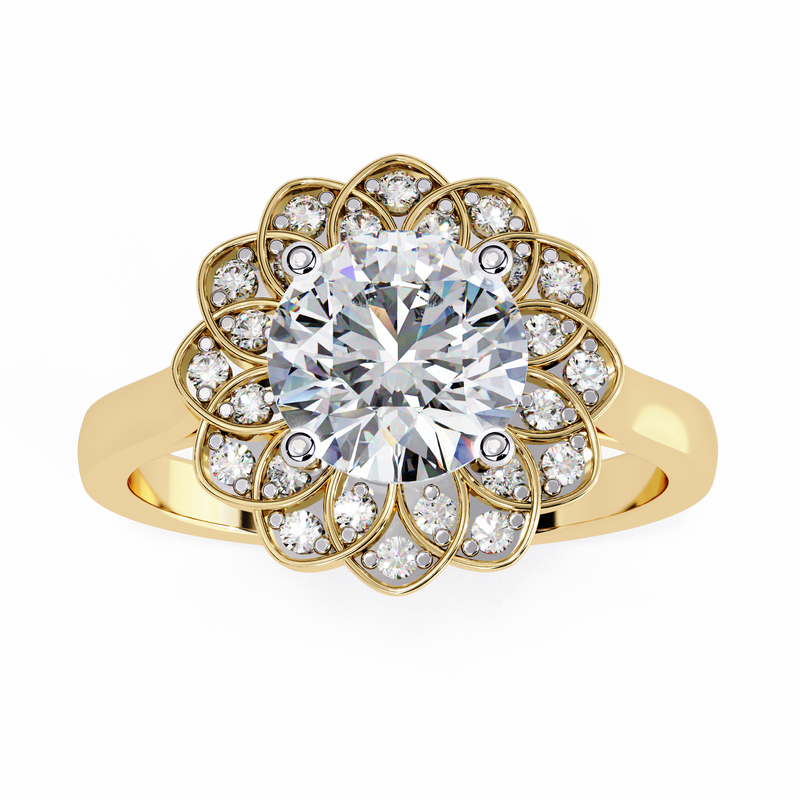 14k IGI certified round ring with E-F color VVS-VS clarity diamonds 188