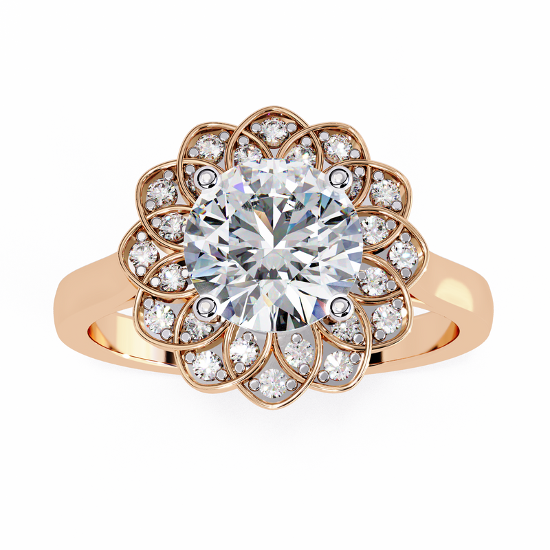 14k IGI certified round ring with E-F color VVS-VS clarity diamonds 188