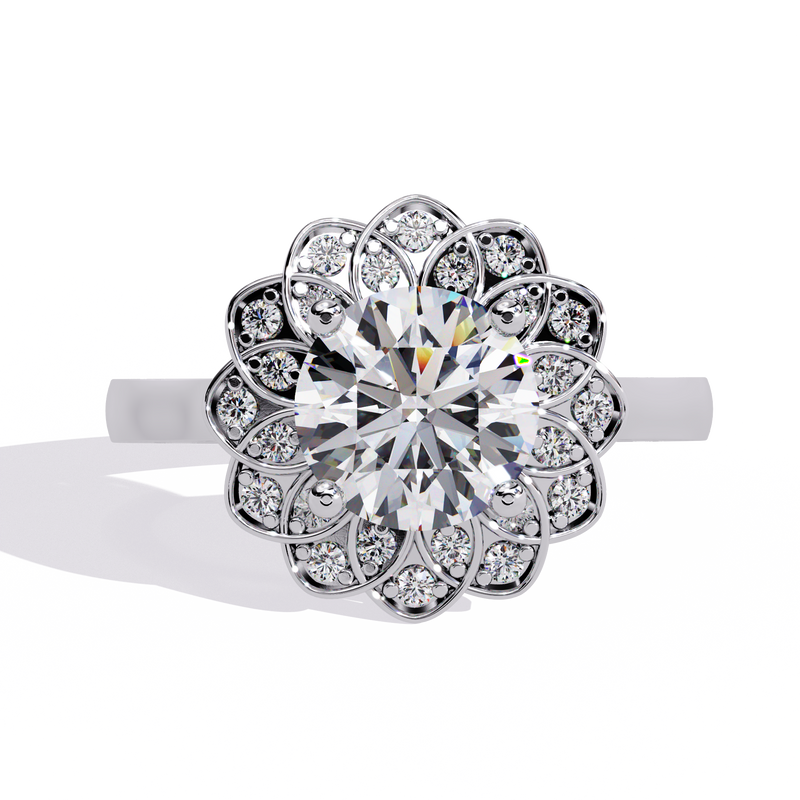 14k IGI certified round ring with E-F color VVS-VS clarity diamonds 188