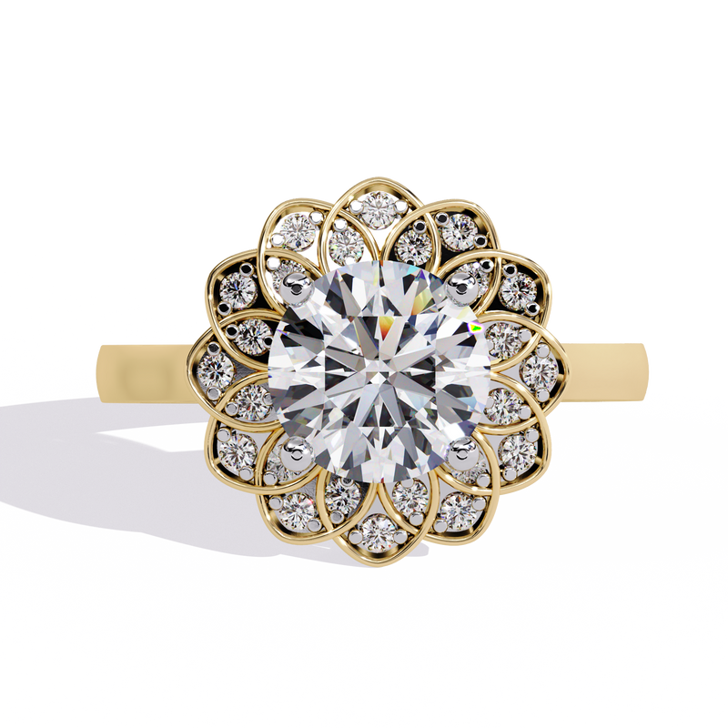 14k IGI certified round ring with E-F color VVS-VS clarity diamonds 188