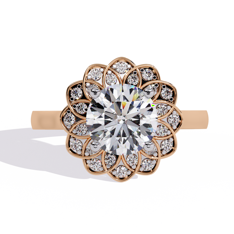 14k IGI certified round ring with E-F color VVS-VS clarity diamonds 188