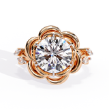 14k IGI certified round ring with E-F color VVS-VS clarity diamonds 189