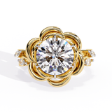 14k IGI certified round ring with E-F color VVS-VS clarity diamonds 189