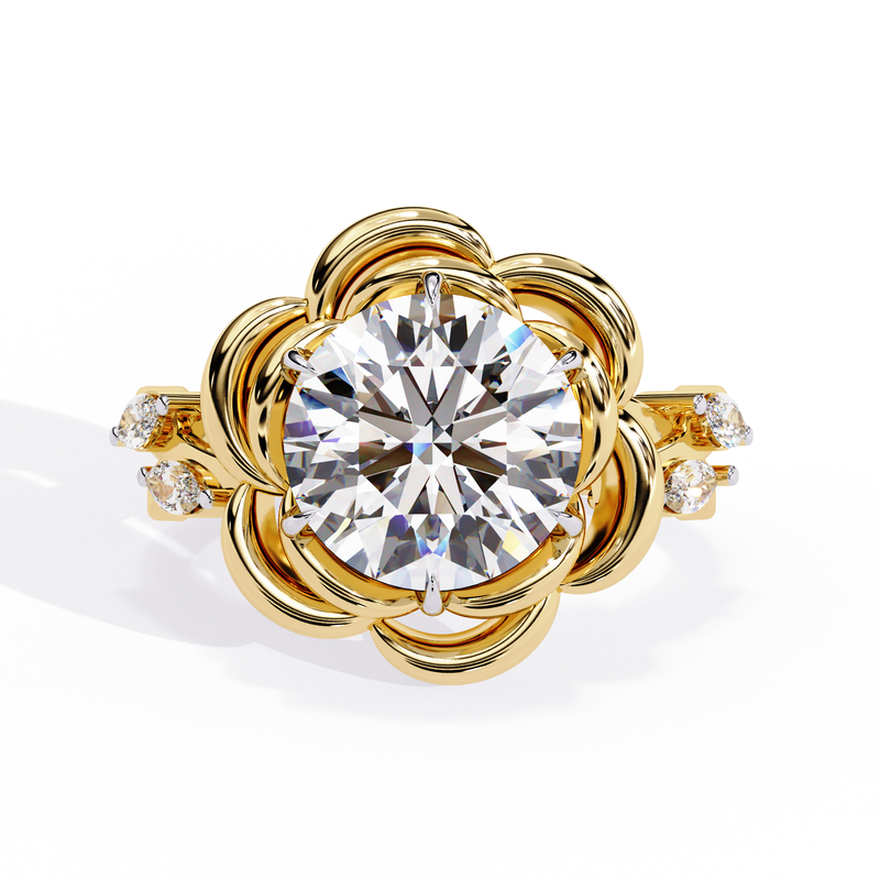 14k IGI certified round ring with E-F color VVS-VS clarity diamonds 189