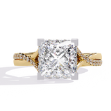 14k IGI certified princess ring with E-F color VVS-VS clarity diamonds 190